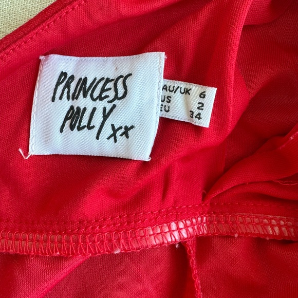 Princess Polly Red Mini Dress Size 2 - Picture 6 of 6